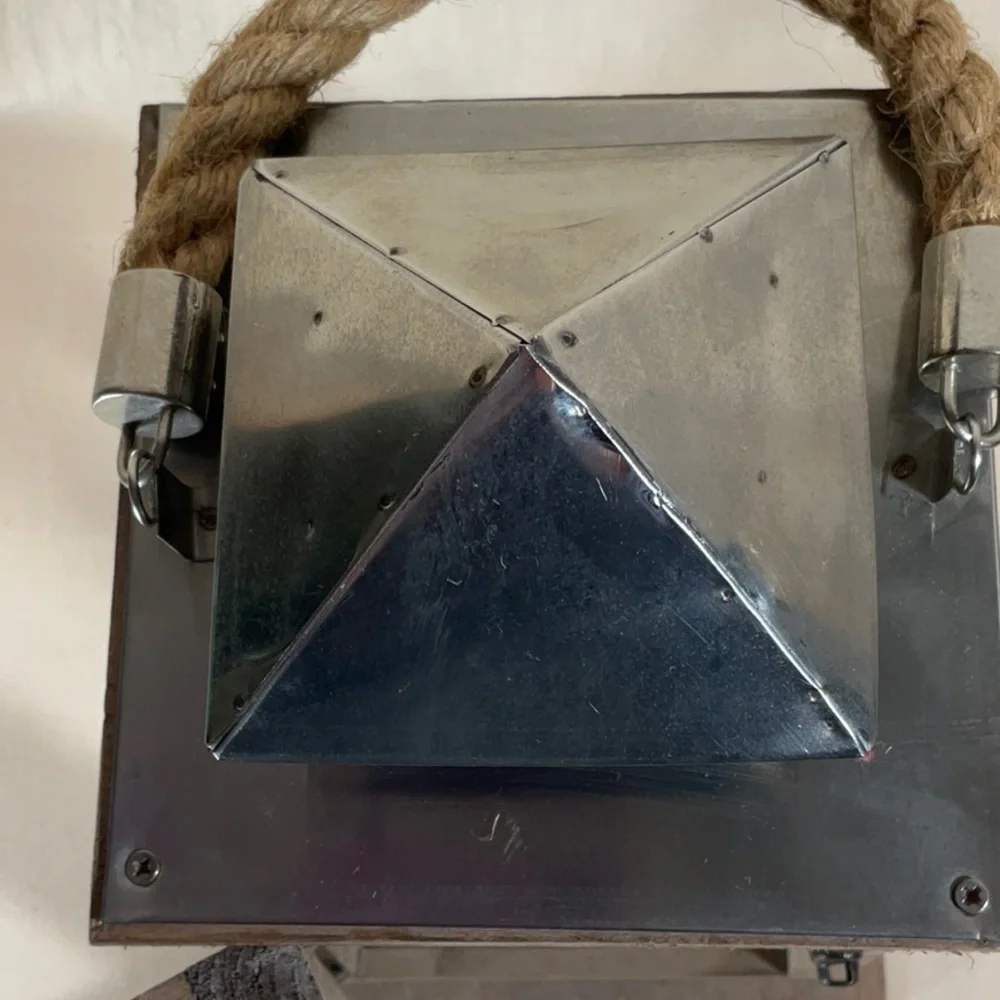 Rustic Wooden and Metal Lantern